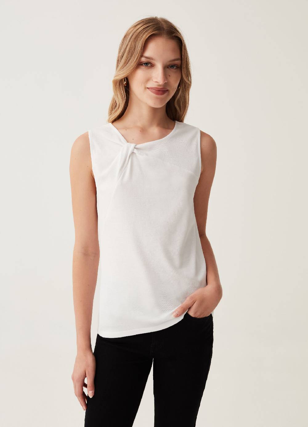 OVS Tank top girocollo con nodo