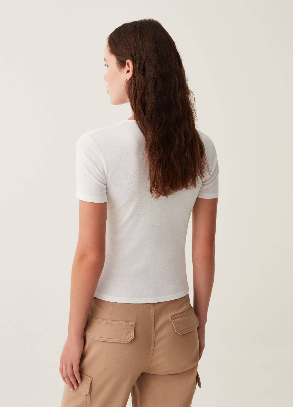 OVS T-shirt con scollo a V e nodo Economico