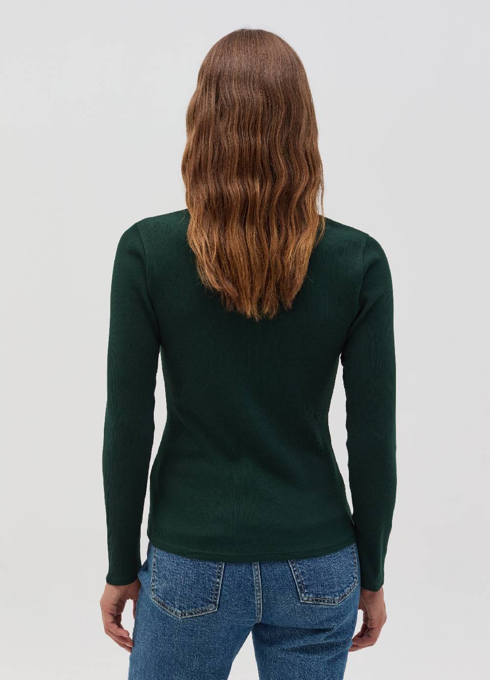 OVS T-shirt a costine sottili con scollo a V Vendita Calda