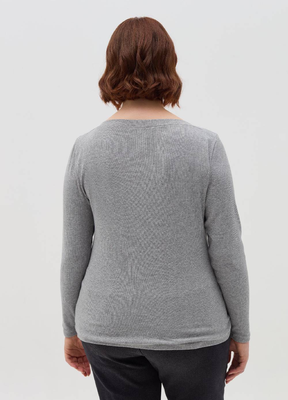 MYA T-shirt a costine con scollo a barca Curvy Negozio