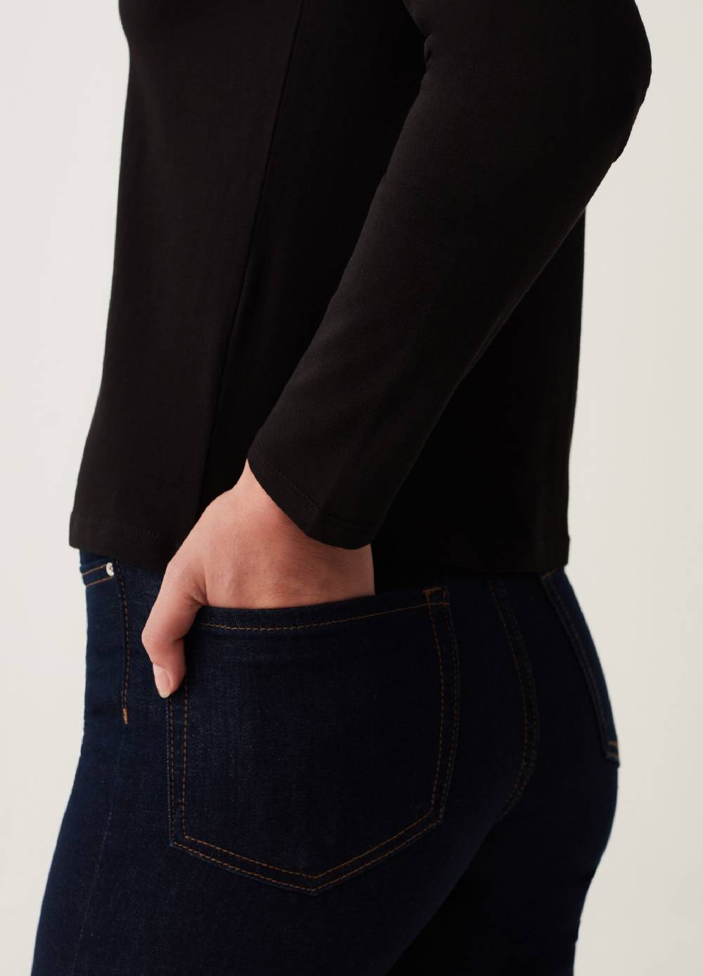 OVS T-shirt a maniche lunghe in cotone In Saldo