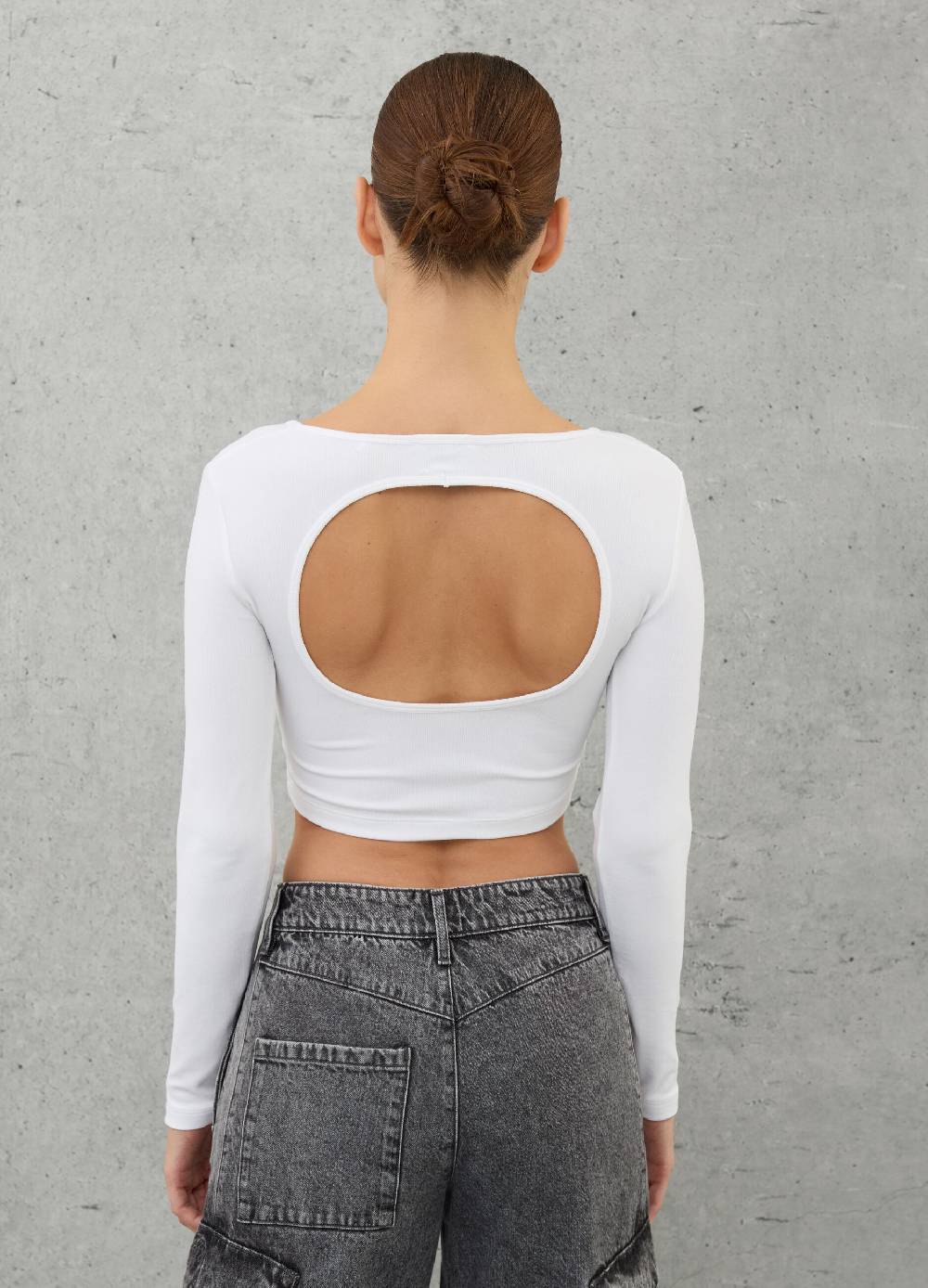 UTOPJA Cut Out Crop Longsleeve White Italy