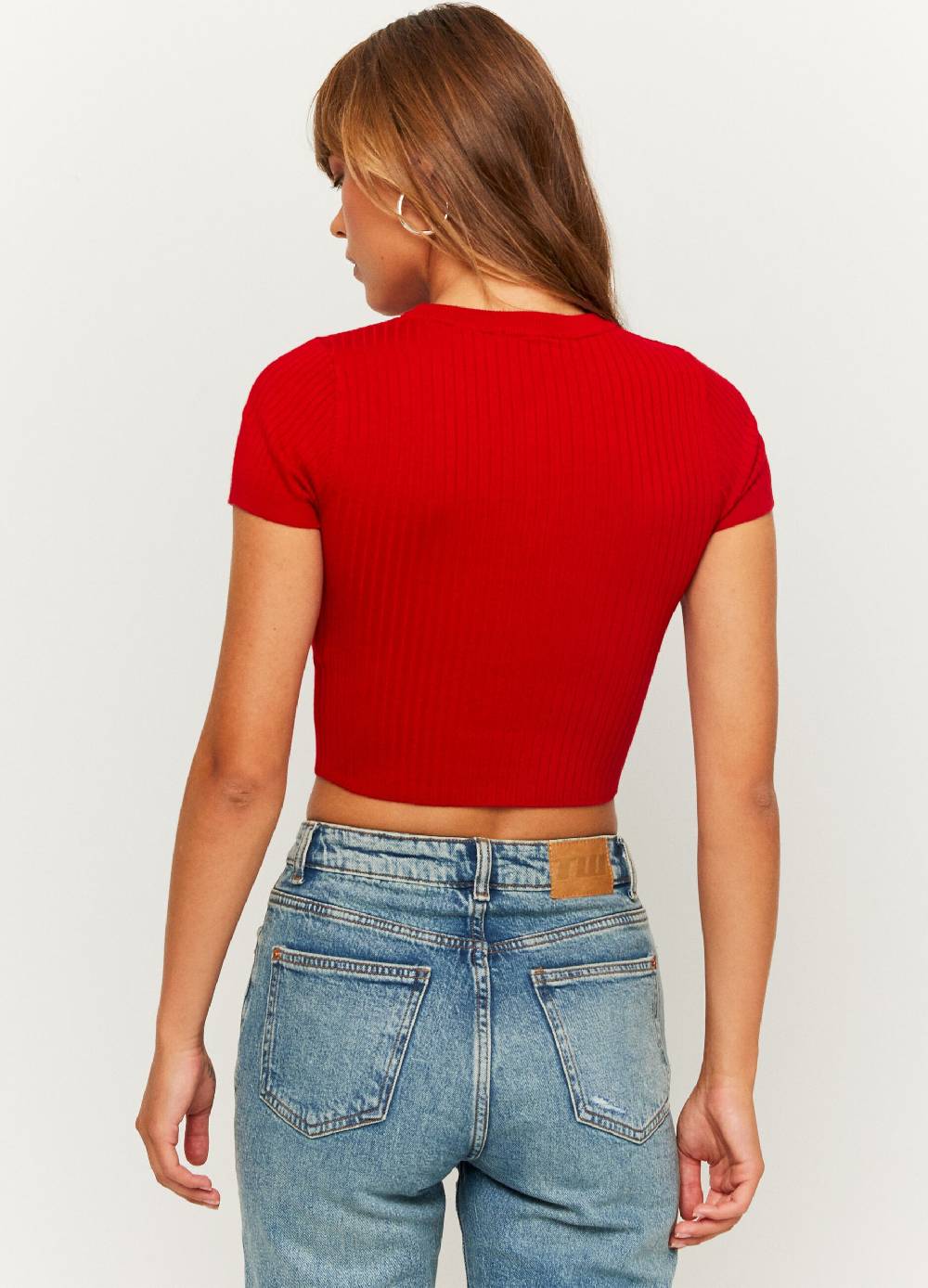 TALLY WEIJL T-shirt cropped a coste piatte Pezzi Unici