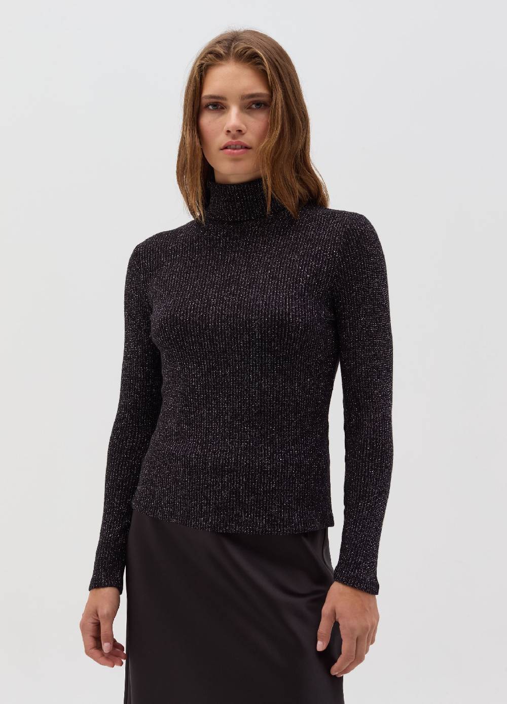 OVS T-shirt in lurex a maniche lunghe con collo alto Qualità Garantita