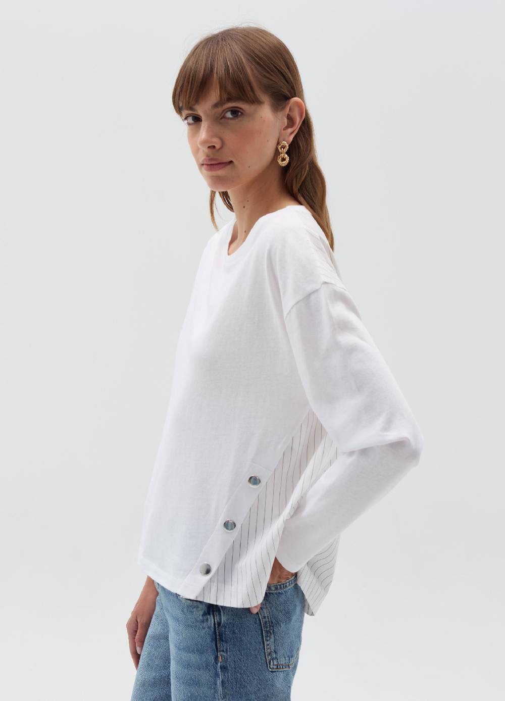 OVS T-shirt a maniche lunghe con inserti a righe