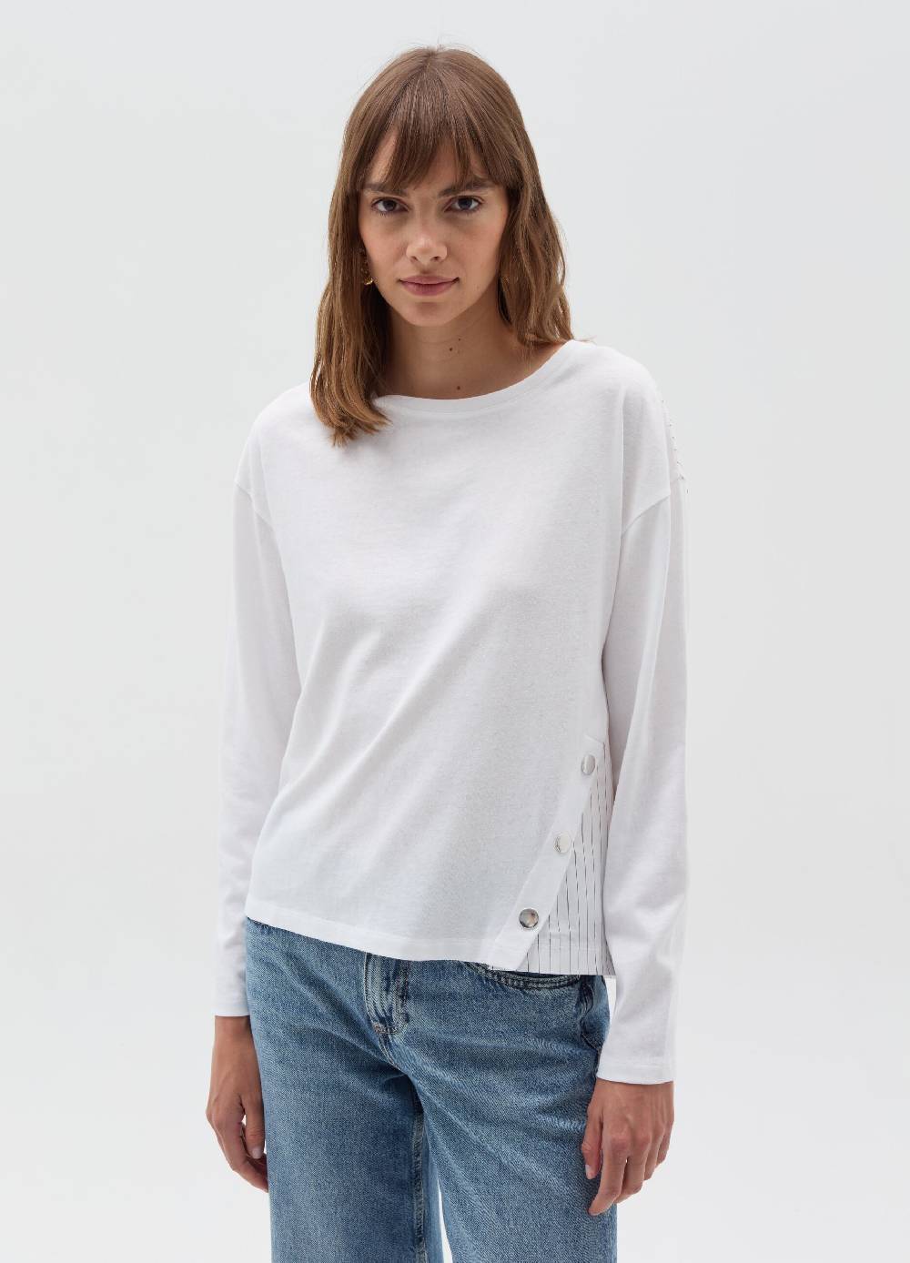 OVS T-shirt a maniche lunghe con inserti a righe Shopping Online