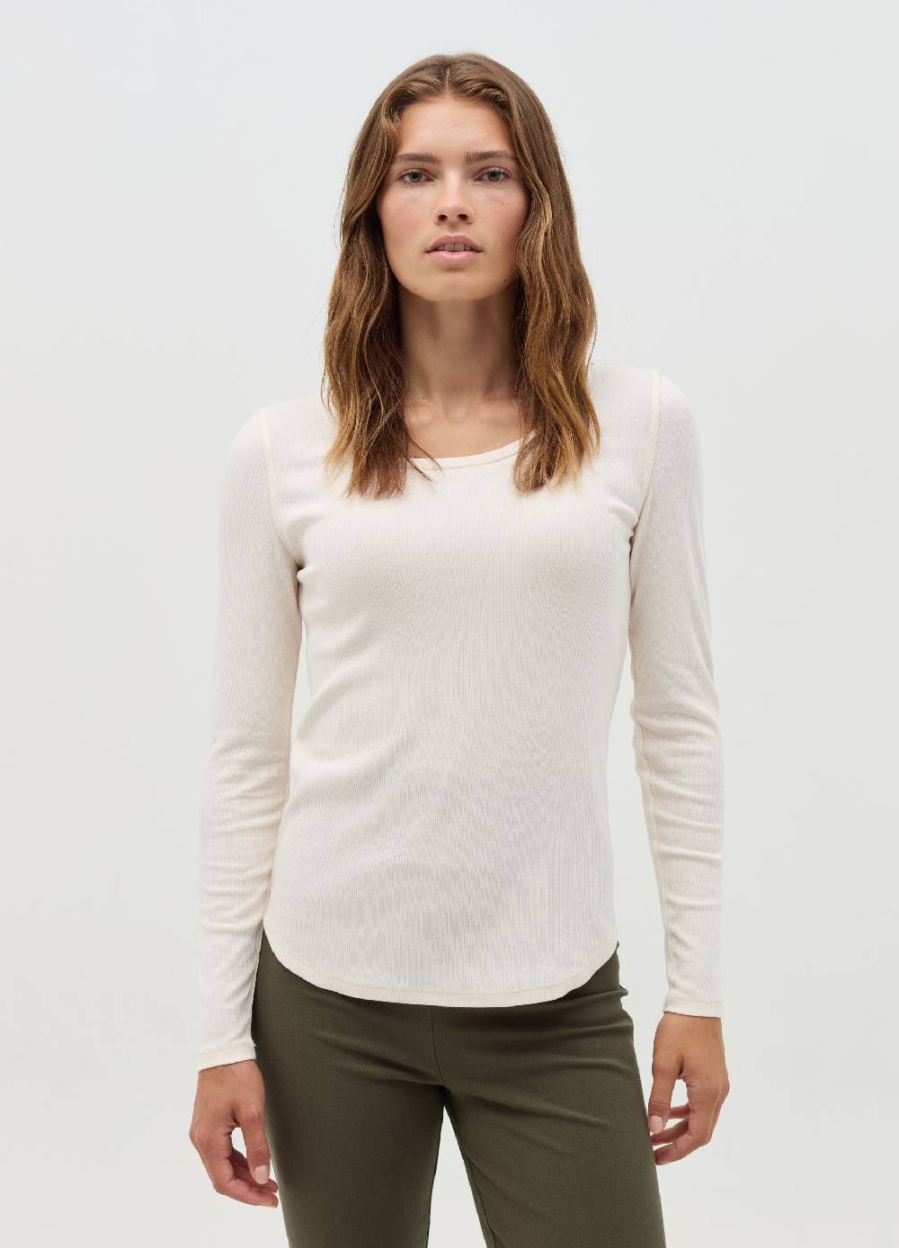 NICOL CARAMEL T-shirt premaman a costine con maniche lunghe Sconto