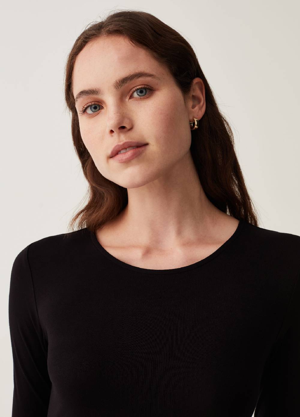 OVS T-shirt in viscosa stretch con maniche lunghe Economico