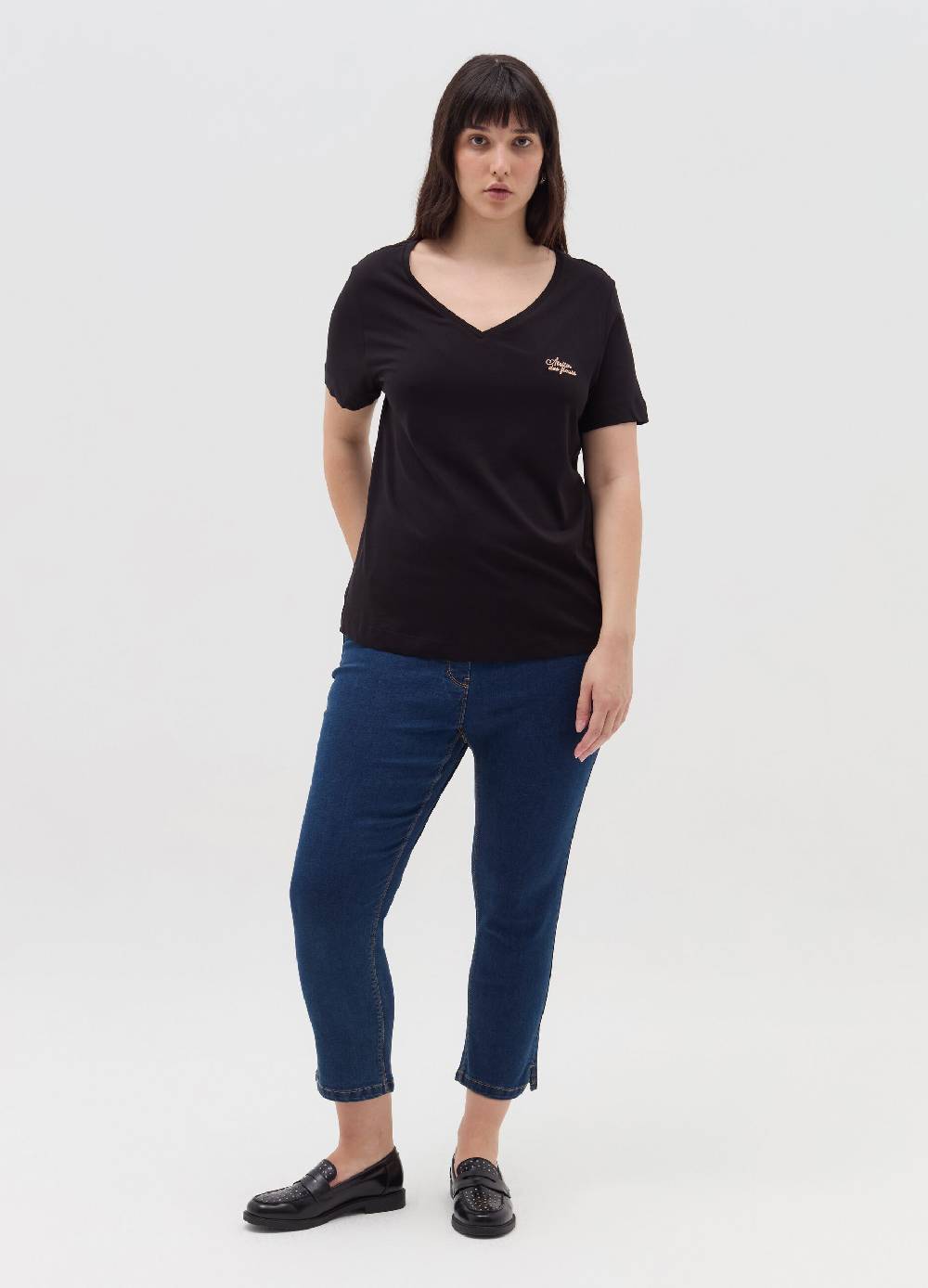 MYA T-shirt con ricamo lurex Curvy Saldi