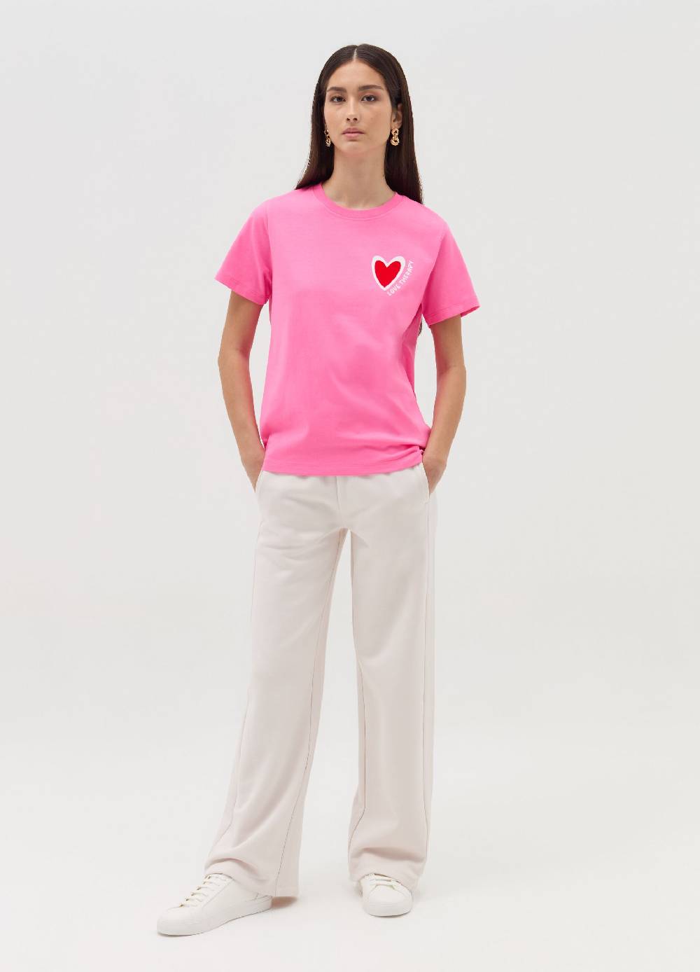 LOVE THERAPY T-shirt con stampa cuore Vendita Calda