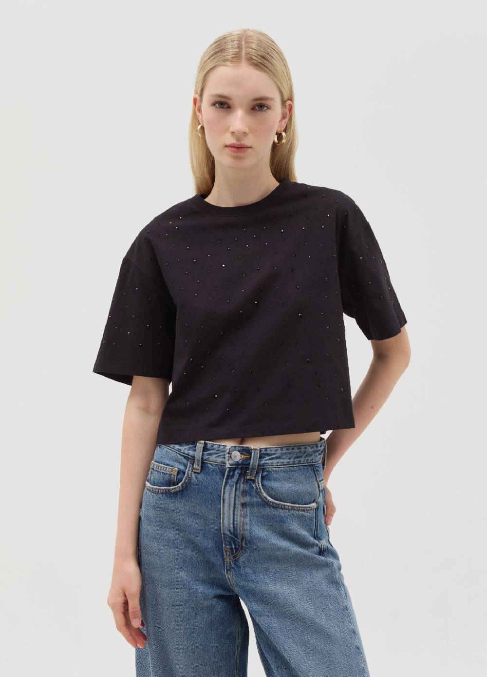 OVS T-shirt in cotone con strass Vendita Economica