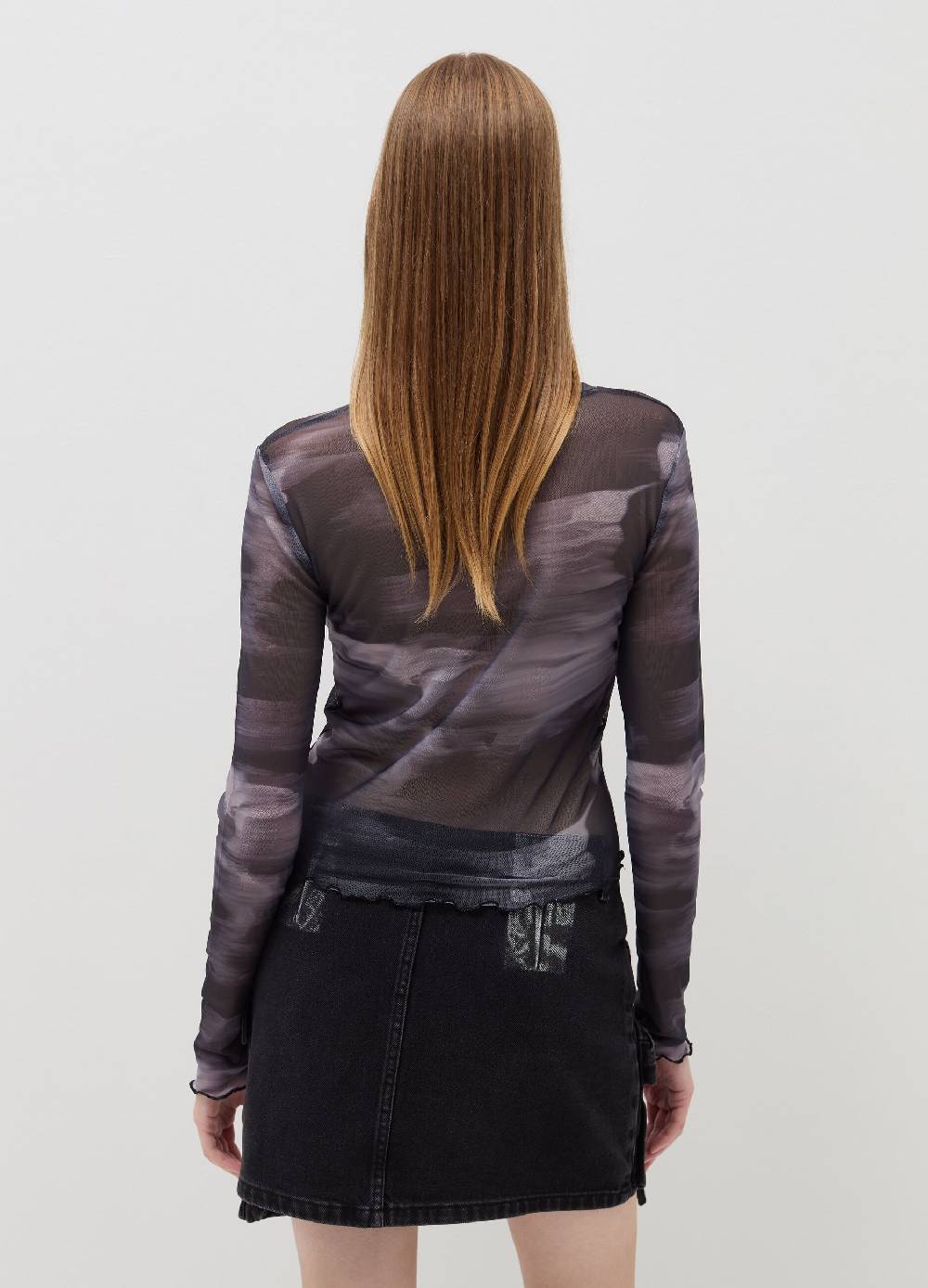 B. ANGEL T-shirt a maniche lunghe in mesh Saldi Di Fabbrica