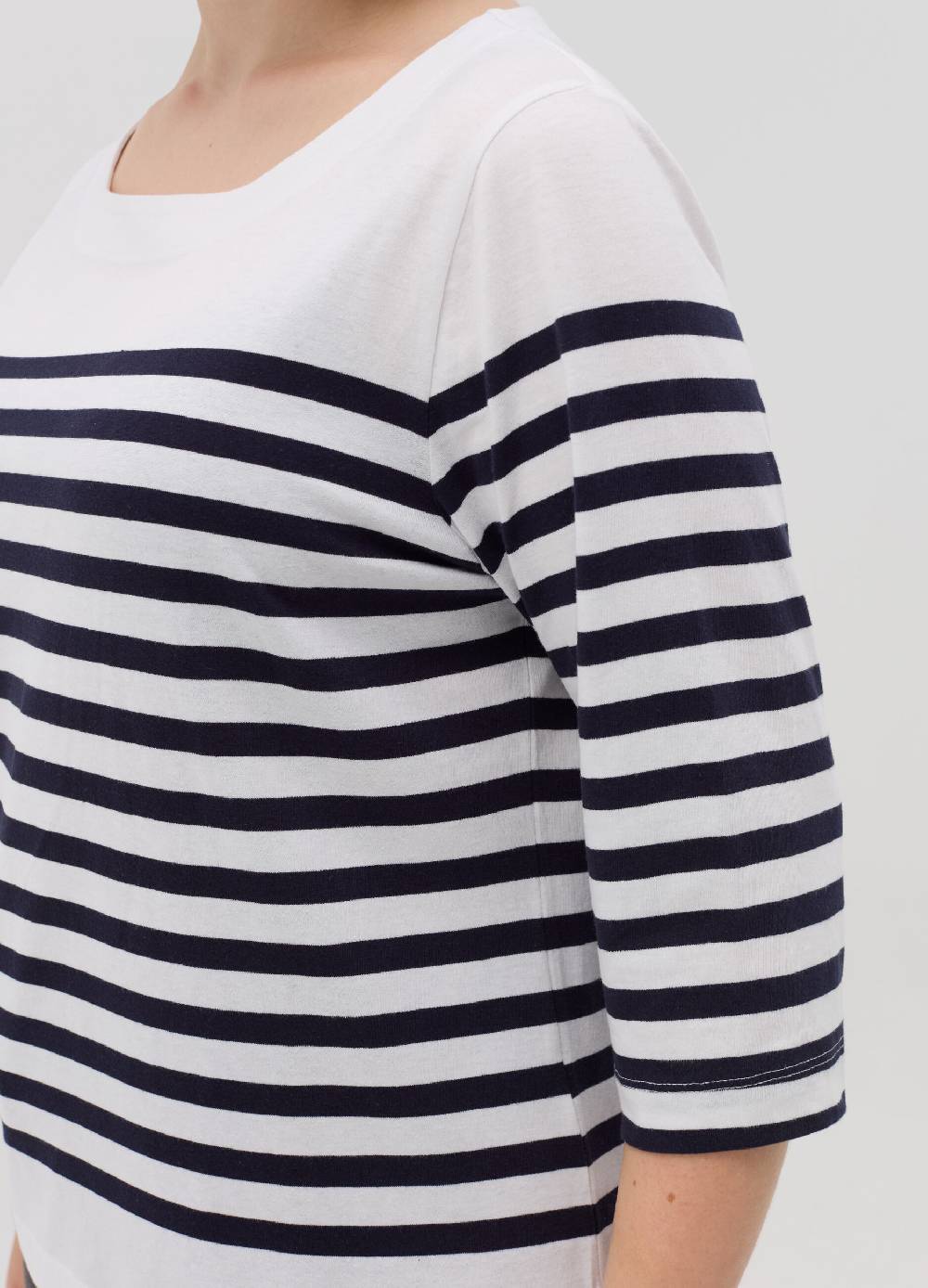 MYA T-shirt a righe maniche a tre quarti Curvy Moda