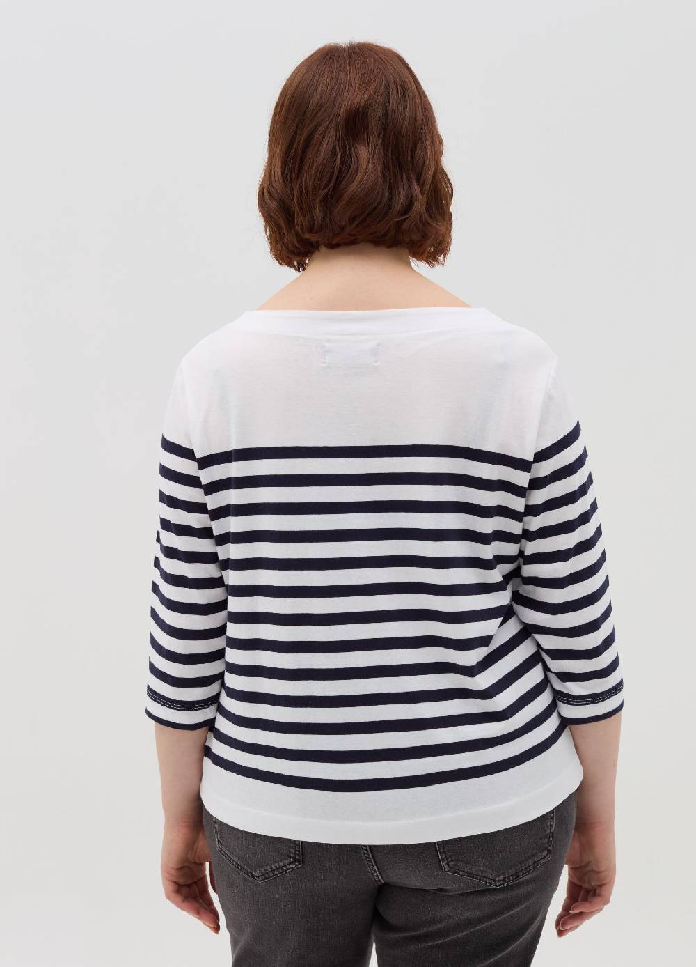 MYA T-shirt a righe maniche a tre quarti Curvy Moda