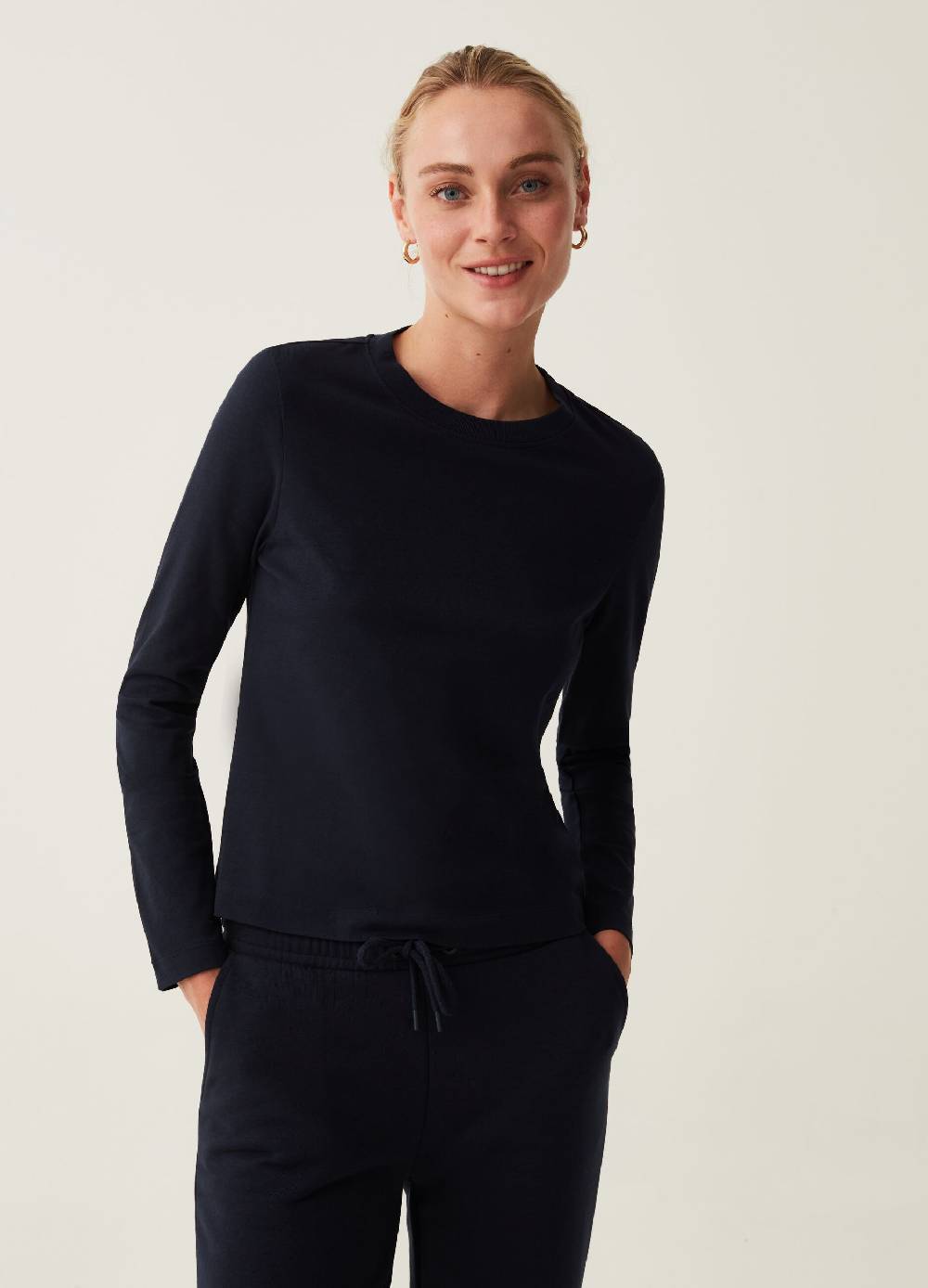 OVS T-shirt a maniche lunghe in cotone In Linea