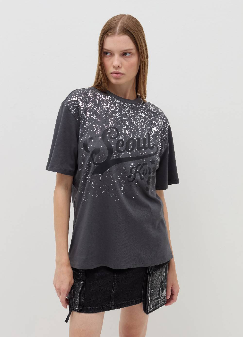 B. ANGEL T-shirt relaxed fit con stampa in foil Vendita