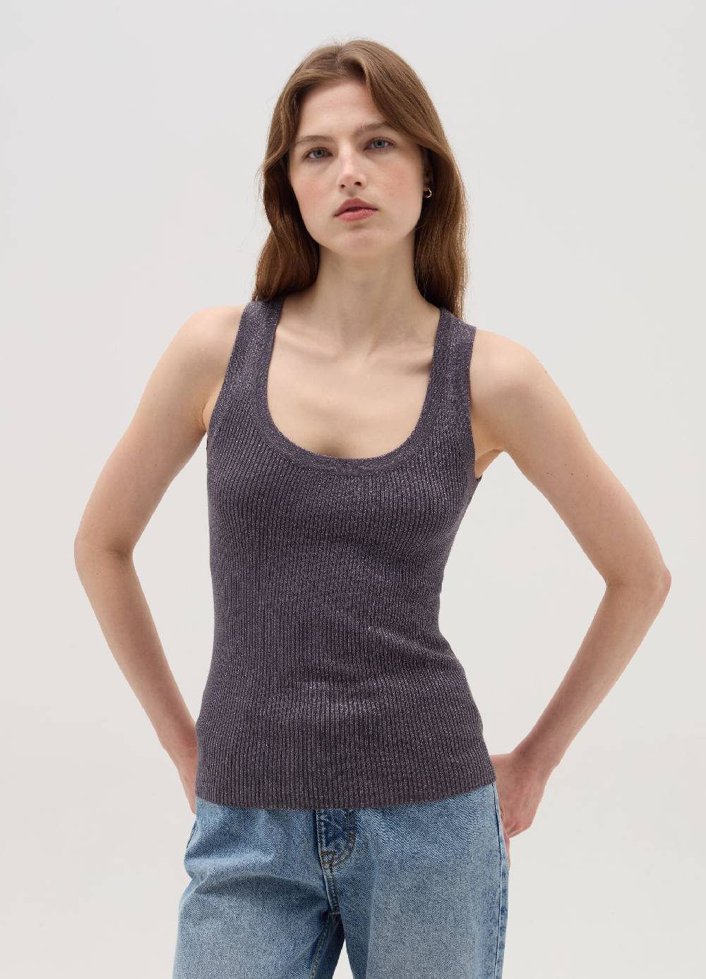 OVS Tank top a costine con lurex Promozione