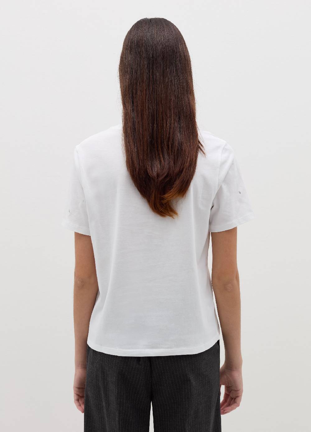 B. ANGEL T-shirt in cotone con strass Consegna Veloce