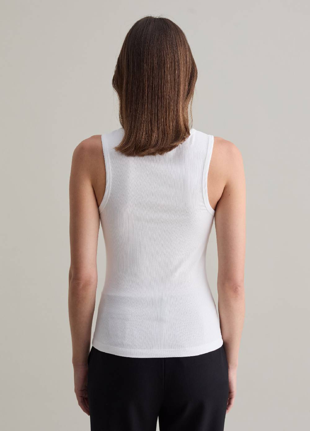 PIOMBO Tank top in viscosa stretch a costine Novità