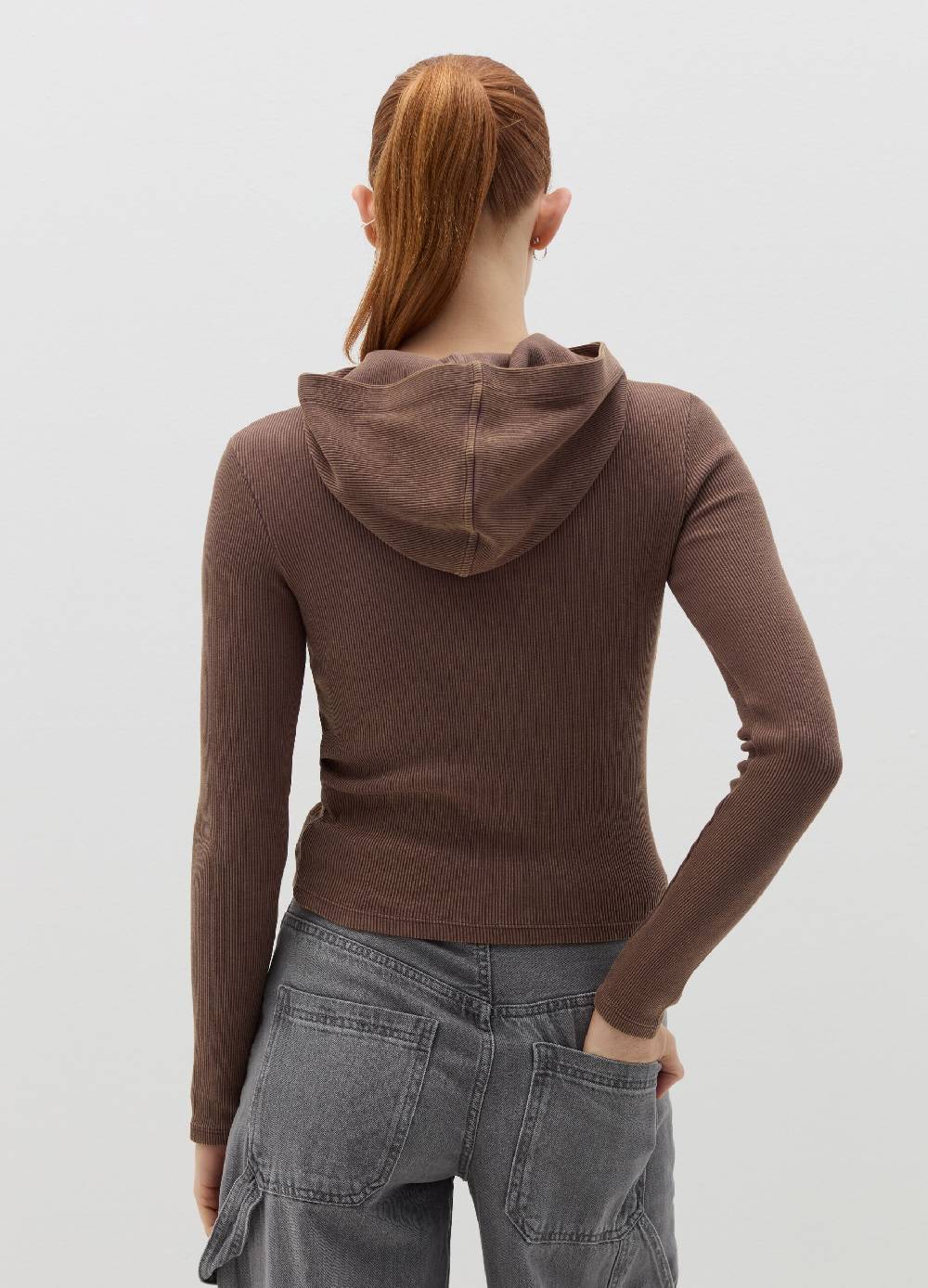 B. ANGEL T-shirt a costine con cappuccio Sconto