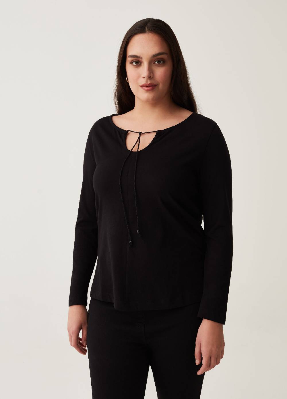 MYA T-shirt a maniche lunghe con laccetto Curvy
