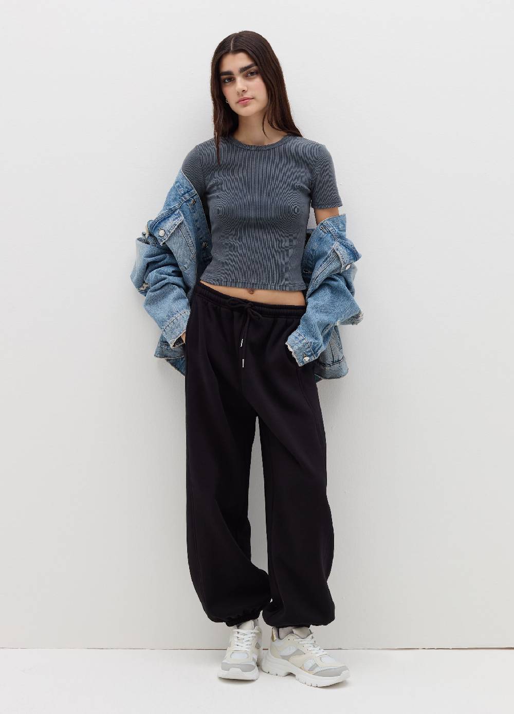 B. ANGEL T-shirt in cotone stretch a costine