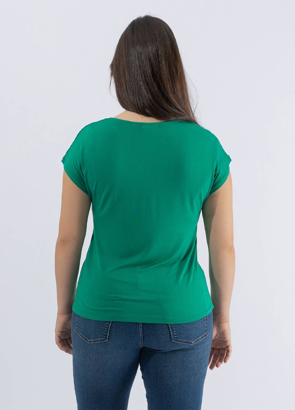 OCTOBER T-shirt scollo a V con nodo Curvy Online