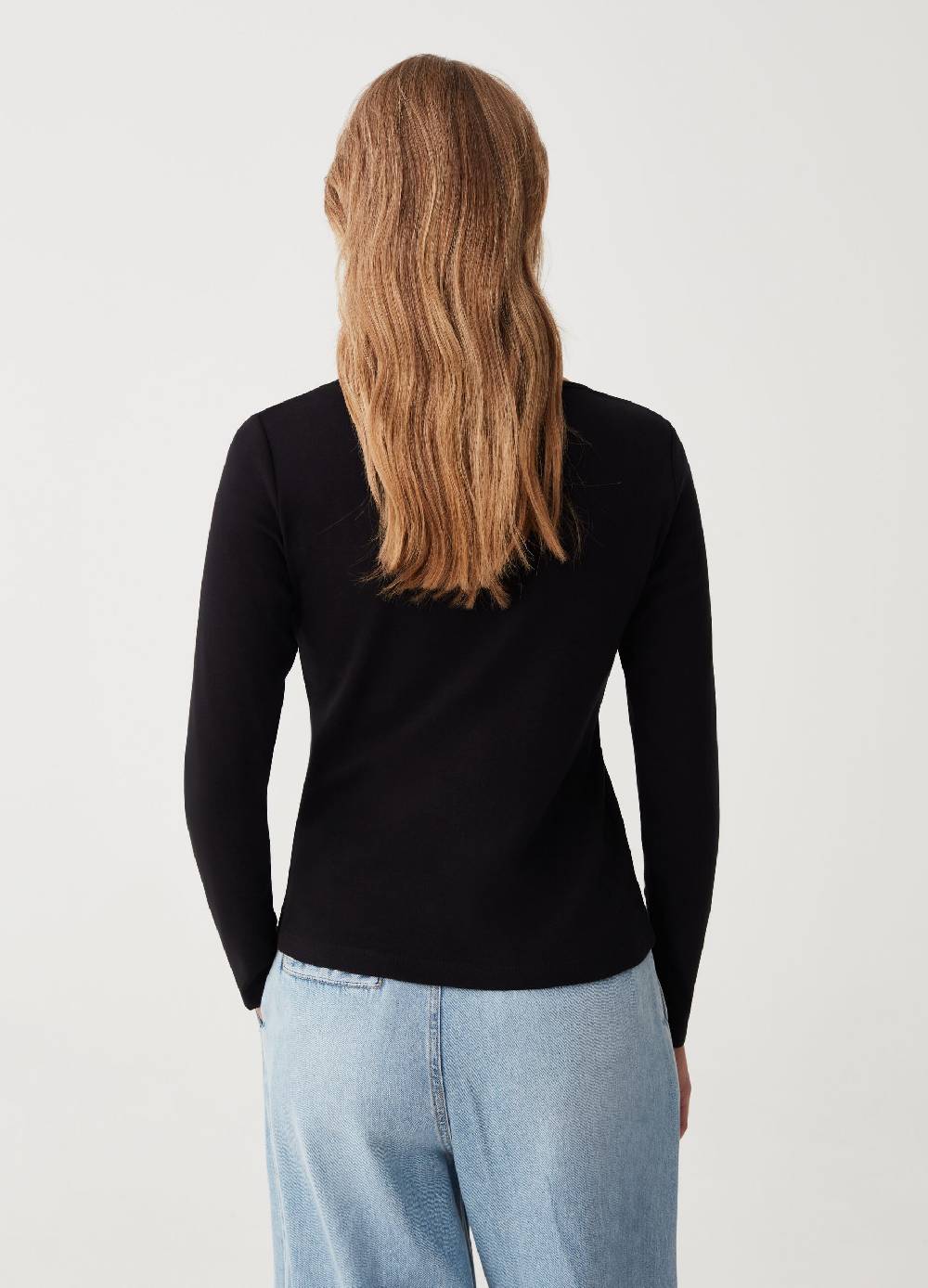 OVS T-shirt scollo rotondo con profilo in strass Hotsell