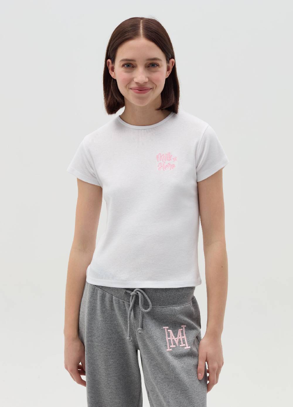 MILK+HERO T-shirt girocollo con ricamo Sottocosto
