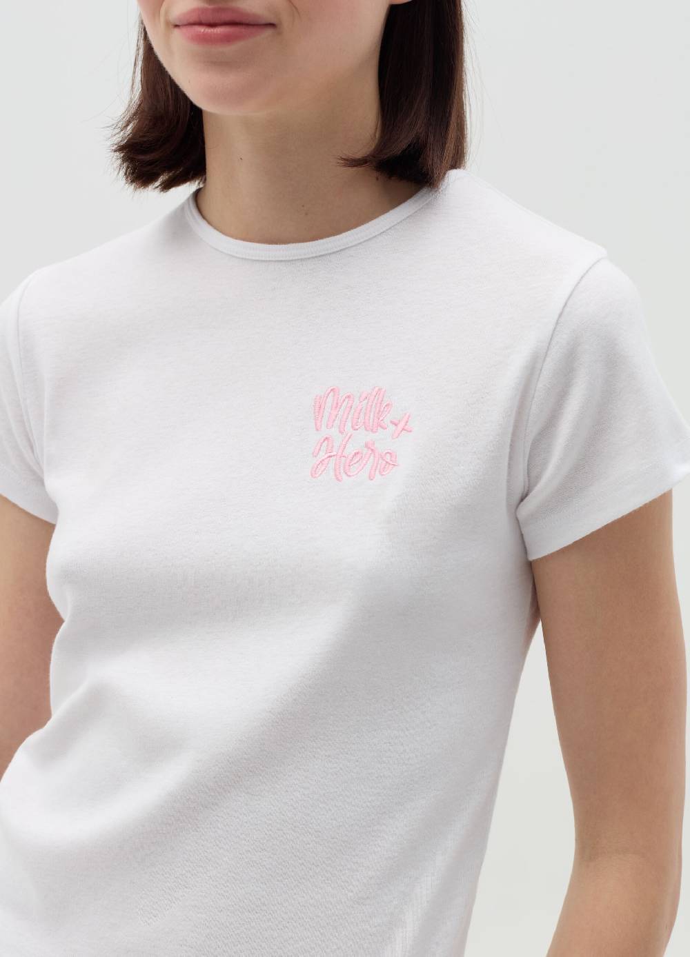 MILK+HERO T-shirt girocollo con ricamo Sottocosto
