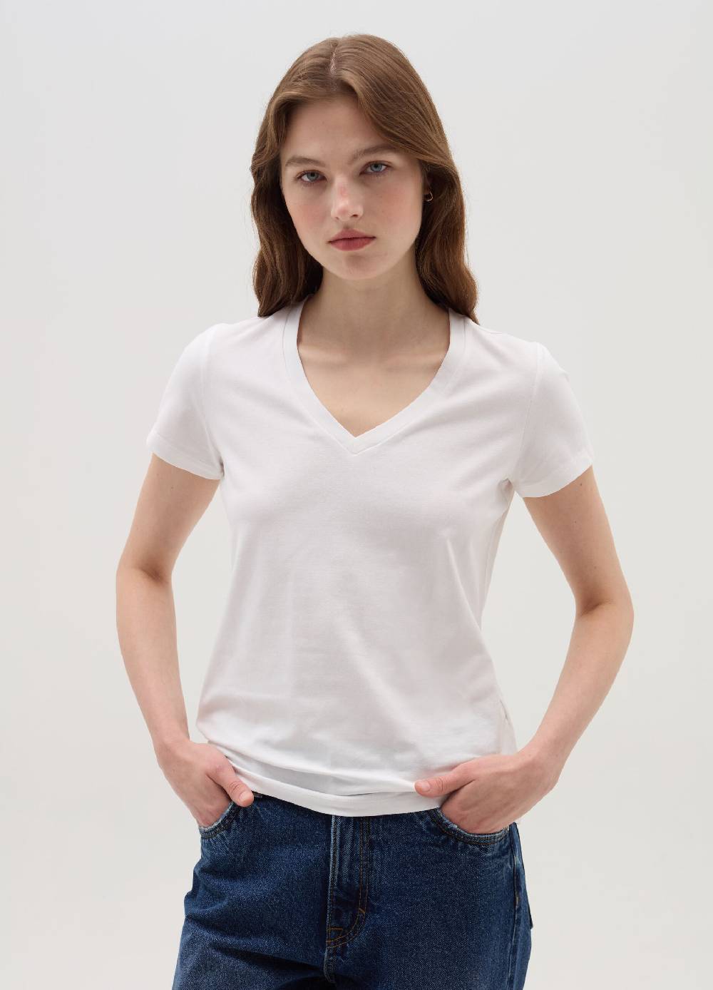 OVS T-shirt tinta unita con scollo a V Novità