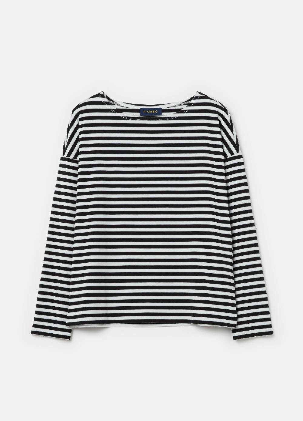 PIOMBO T-shirt a righe con maniche lunghe