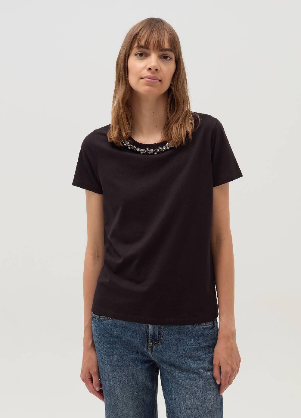 OVS T-shirt girocollo con applicazioni gioiello Vendita Calda