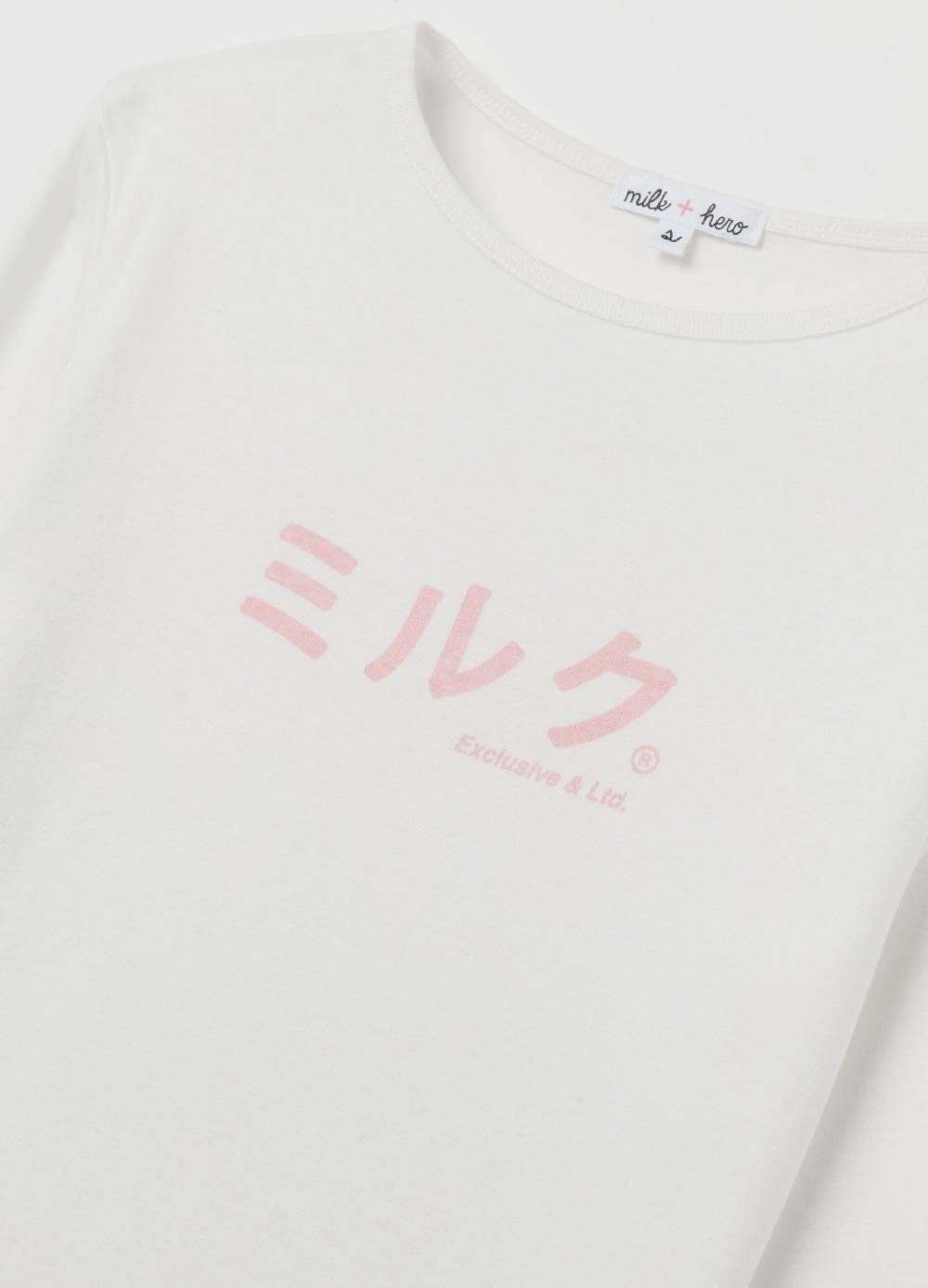 MILK+HERO T-shirt in cotone con maniche lunghe Saldi Di Fabbrica