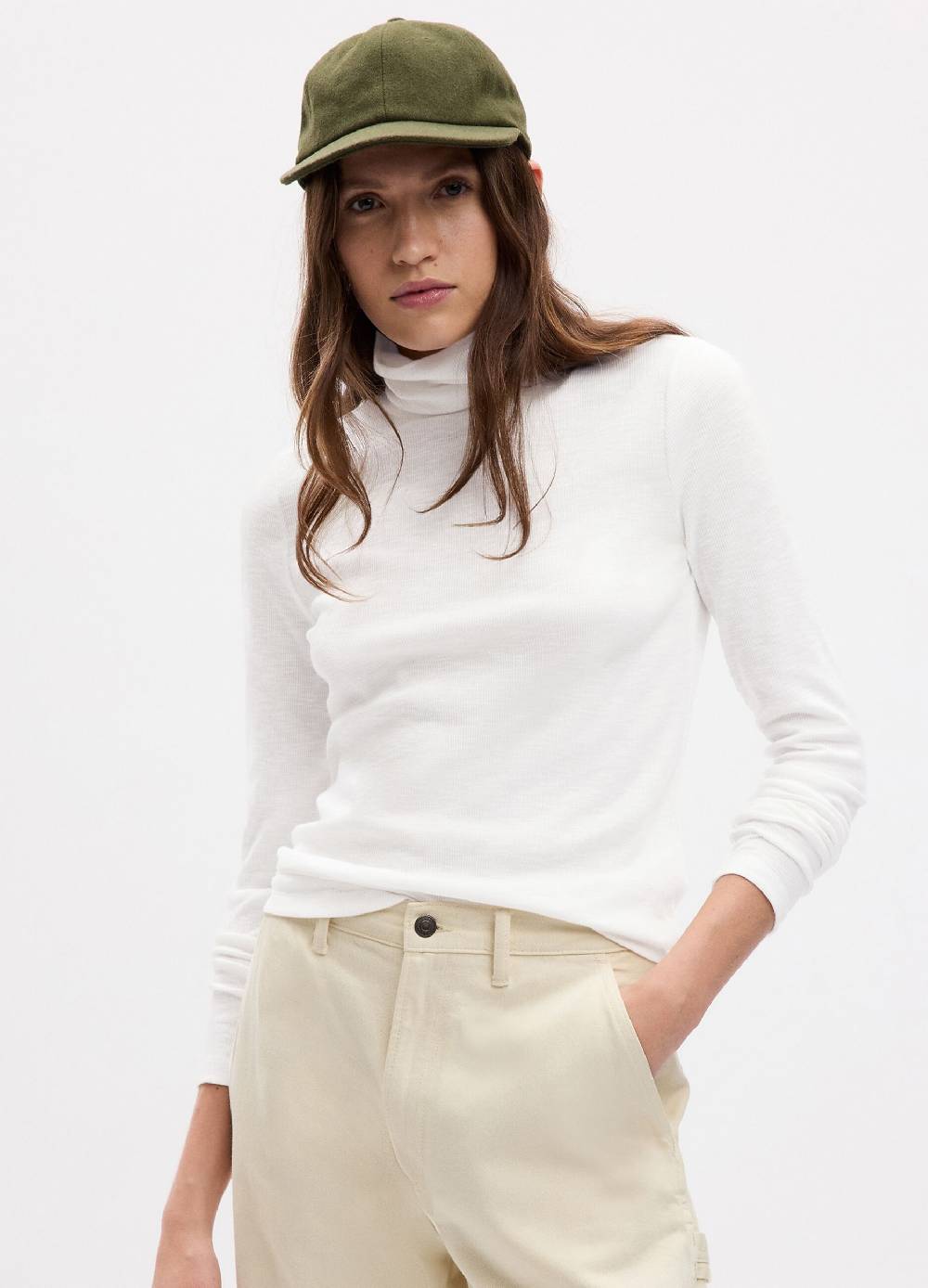 GAP T-shirt a costine sottili con collo alto Rilascio limitato
