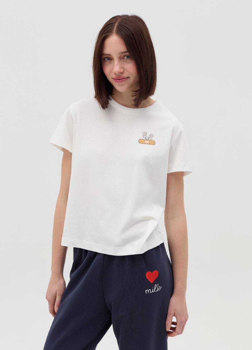 MILK+HERO T-shirt in cotone con stampa Convenienza