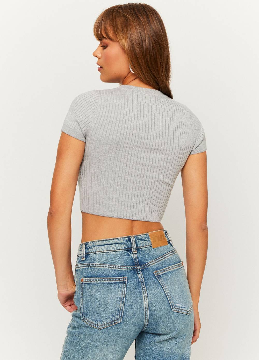TALLY WEIJL T-shirt cropped a coste piatte In Vendita