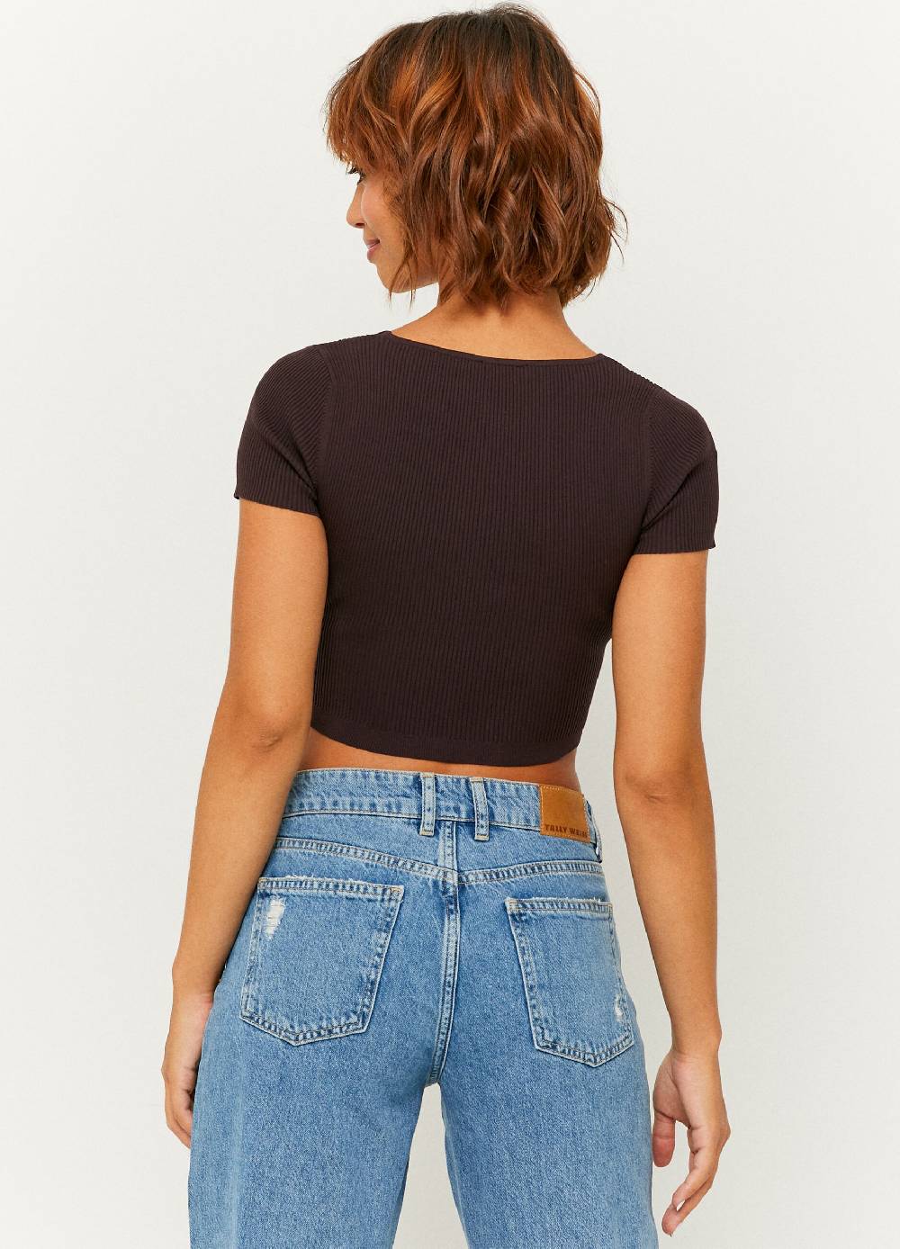 TALLY WEIJL Crop top a costine Saldi