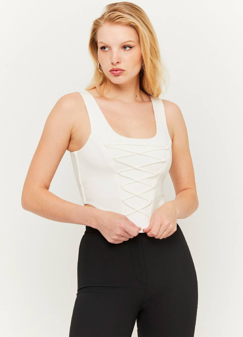 TALLY WEIJL Crop top a corsetto con lacci incrociati Hotsell