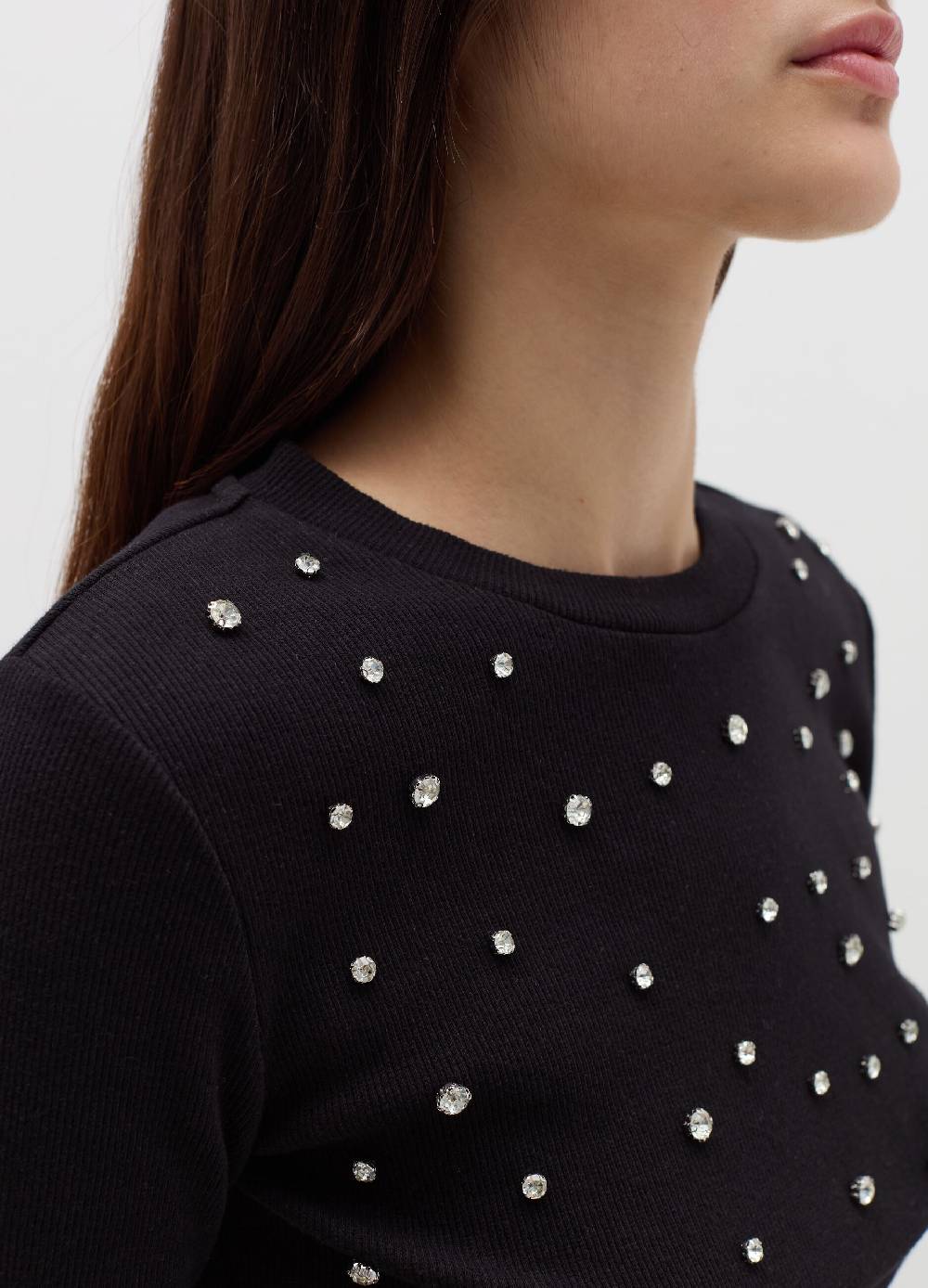 B. ANGEL T-shirt a maniche lunghe con strass Vendita Calda