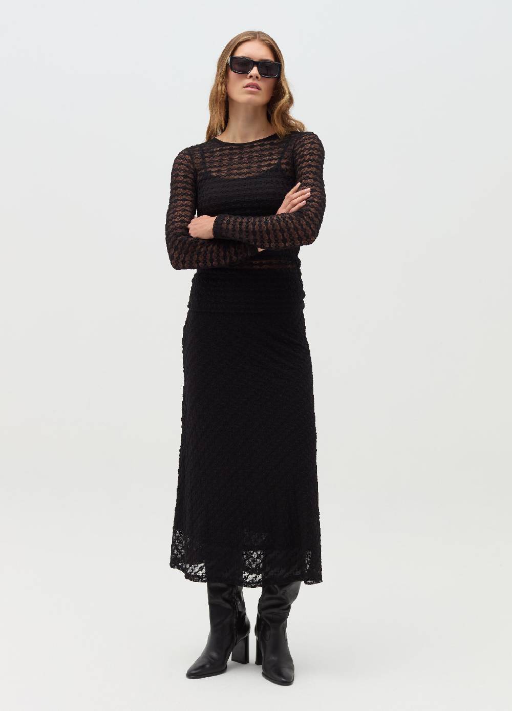 LULAH D. Maglia a righe effetto pizzo Italia