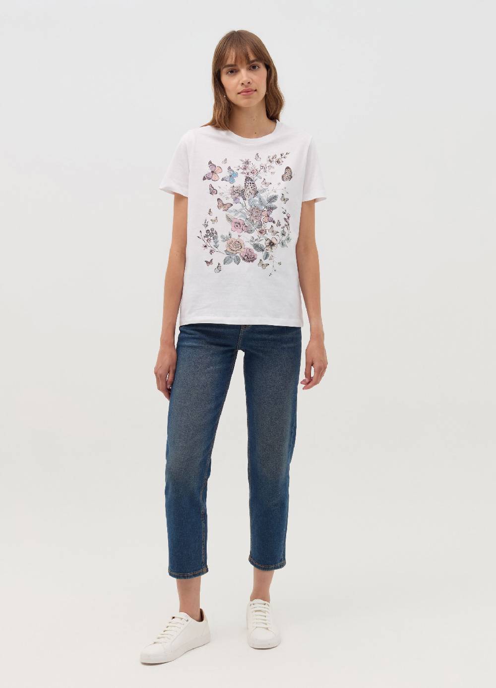 OVS T-shirt con stampa farfalle e fiori In Linea