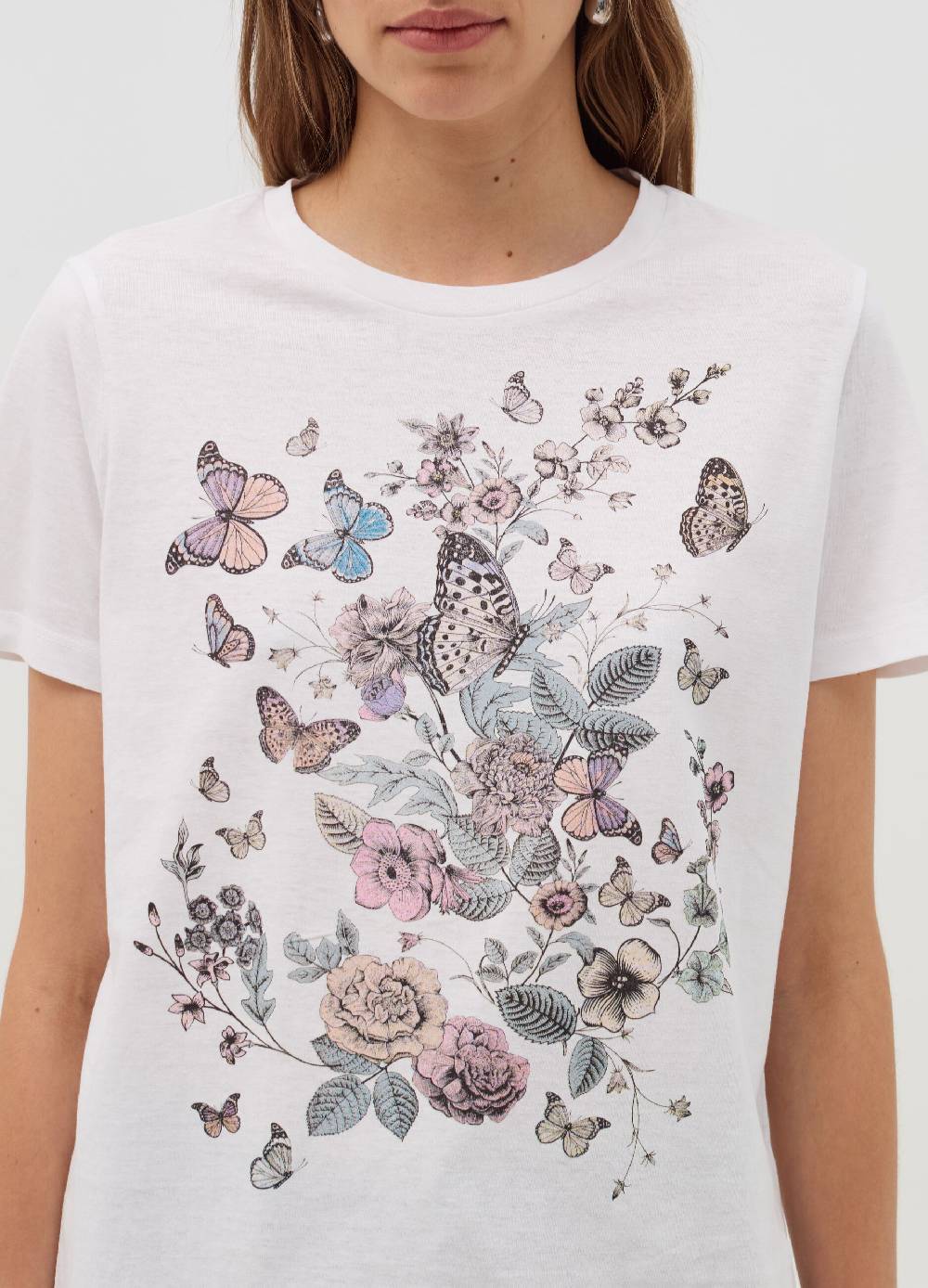 OVS T-shirt con stampa farfalle e fiori In Linea
