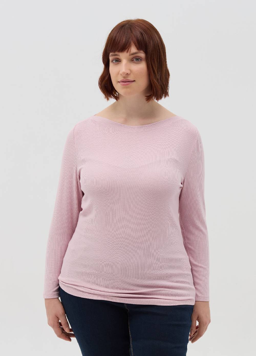 MYA T-shirt a costine con scollo a barca Curvy Novità