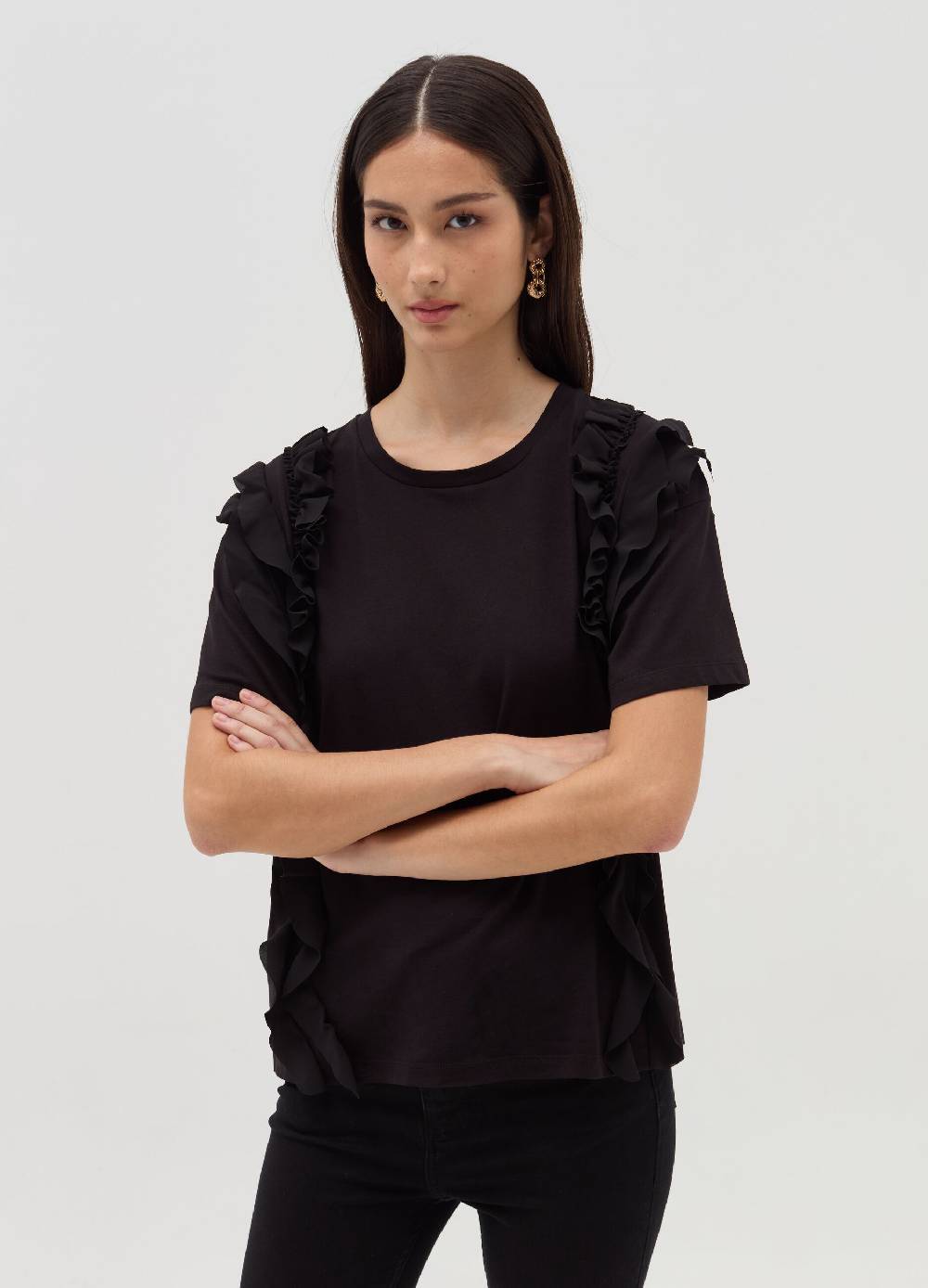 OVS T-shirt con rouches e volant Qualità Garantita