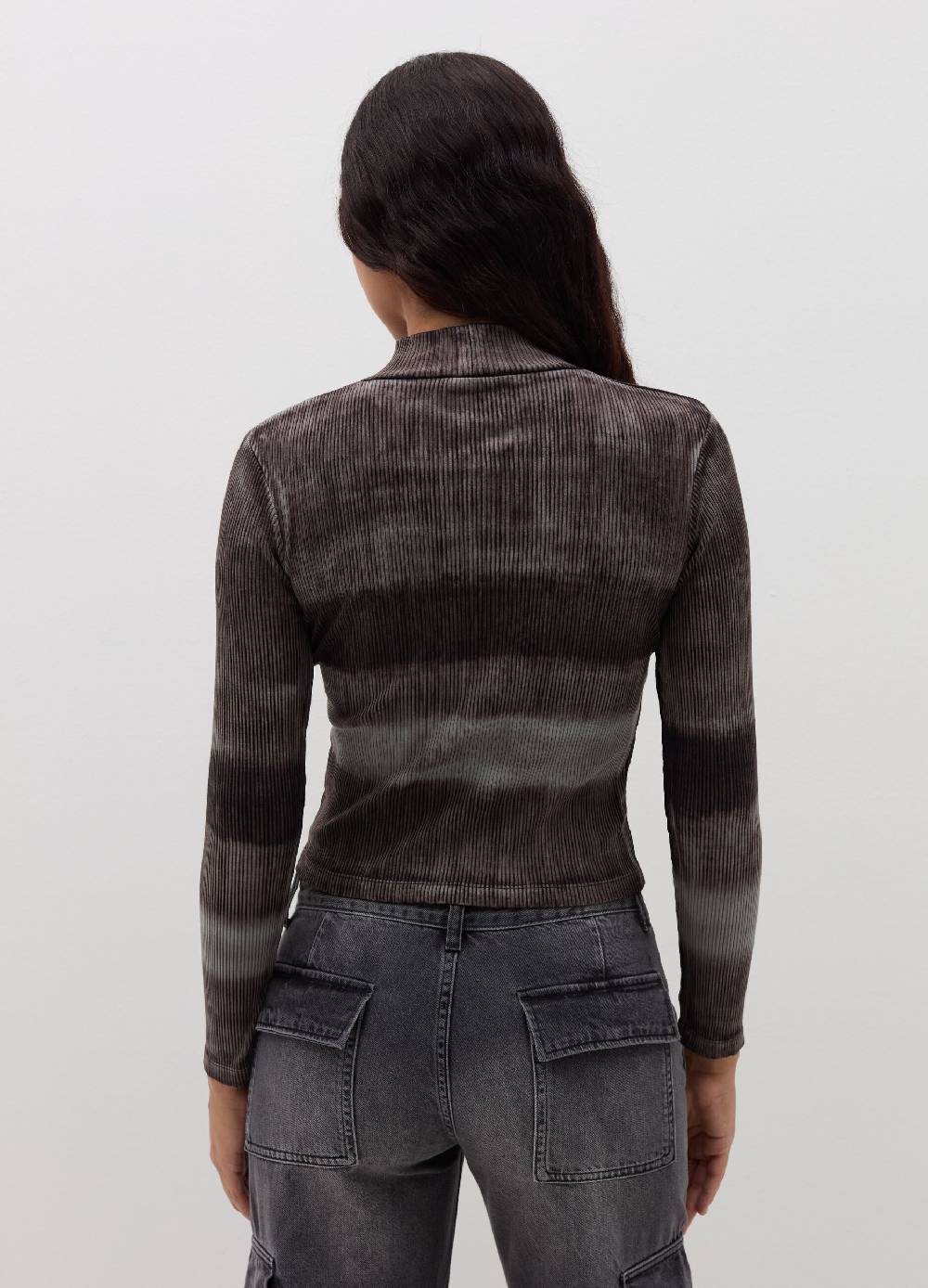 B. ANGEL T-shirt a costine degrade con collo alto Negozi Online