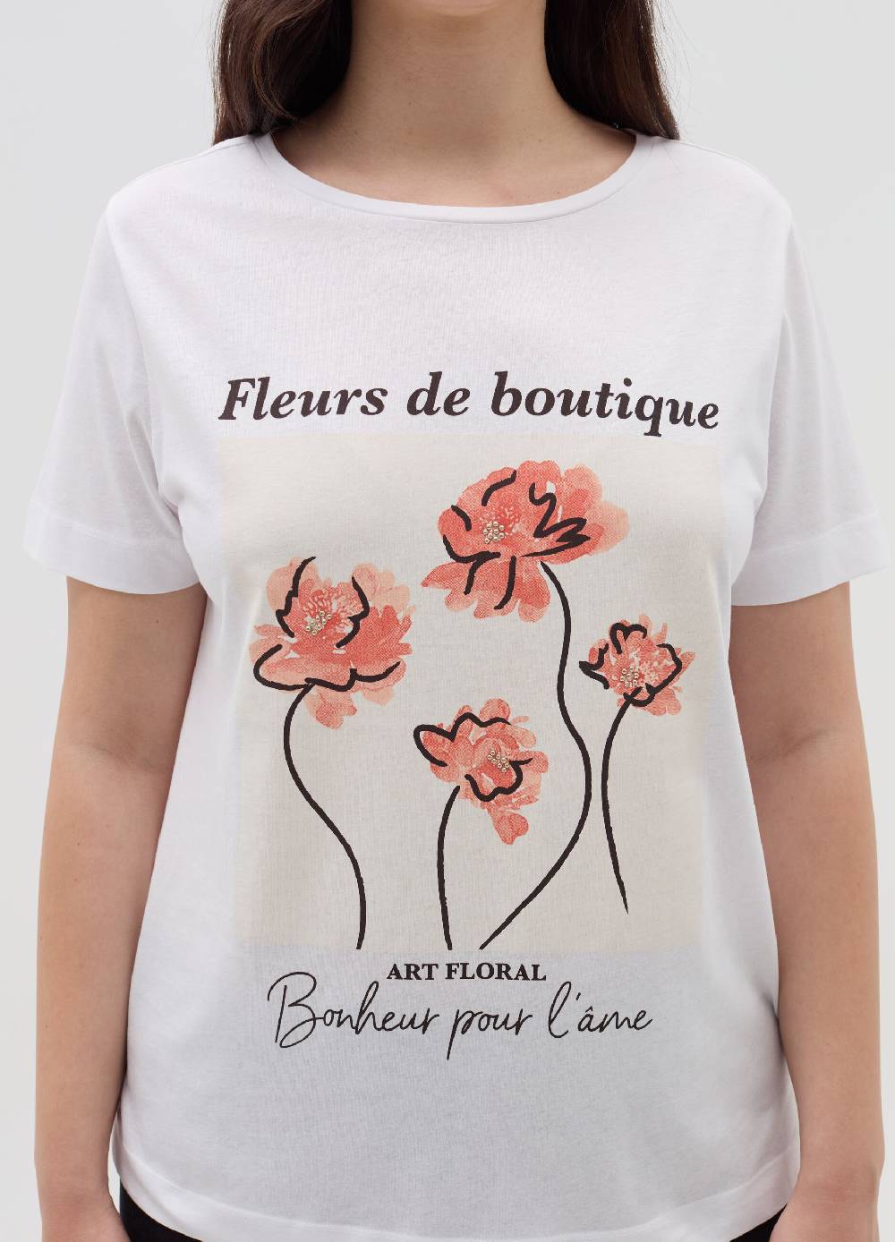 MYA T-shirt in cotone con stampa Curvy Qualità