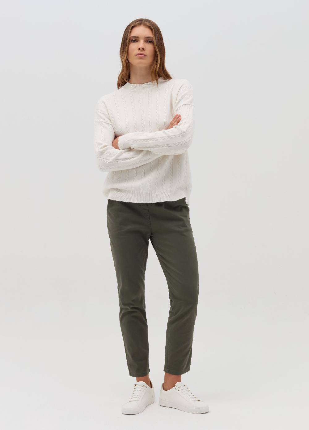 HYBRID Pullover a coste con lavorazione intrecciata Consegna Veloce