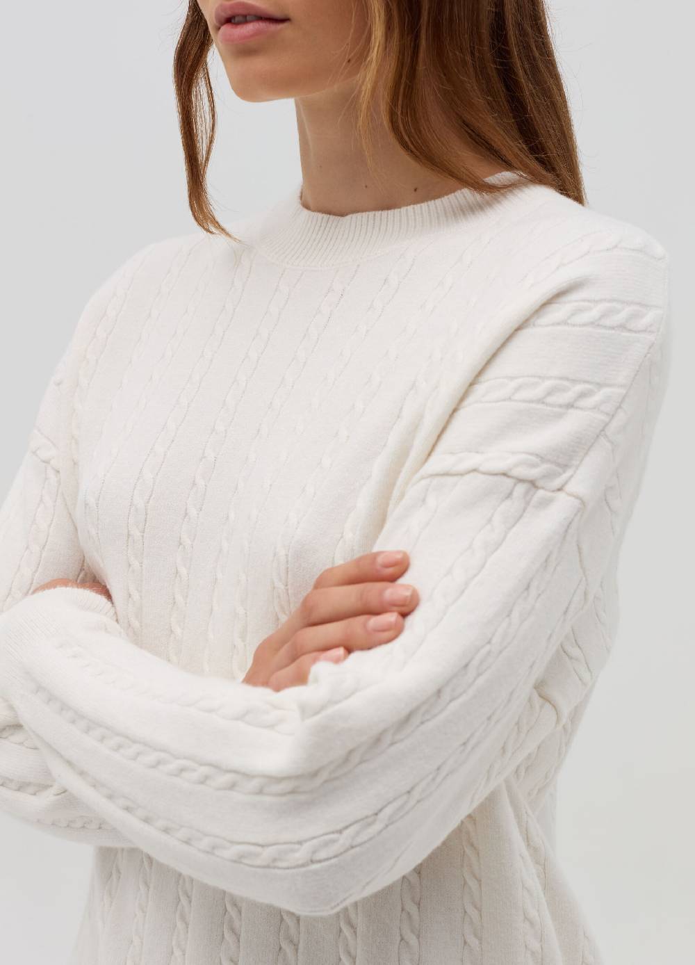 HYBRID Pullover a coste con lavorazione intrecciata Consegna Veloce