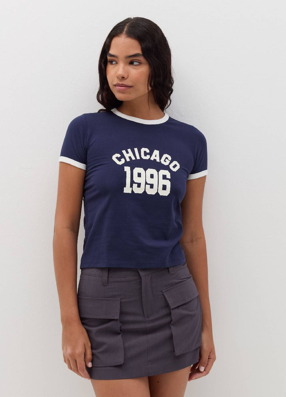 B. ANGEL T-shirt con profili a contrasto e stampa Affare Del Giorno